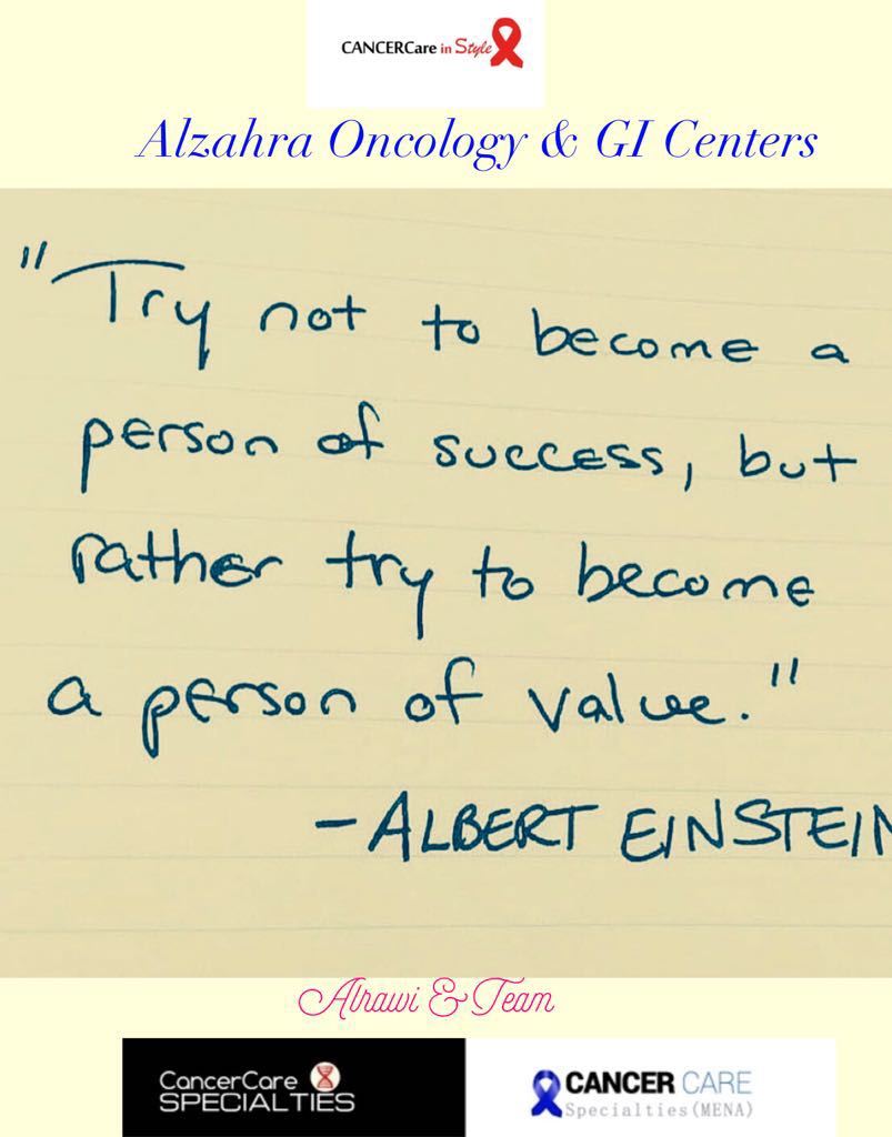 Try not to become a person of success, but rather try to become a person of value 